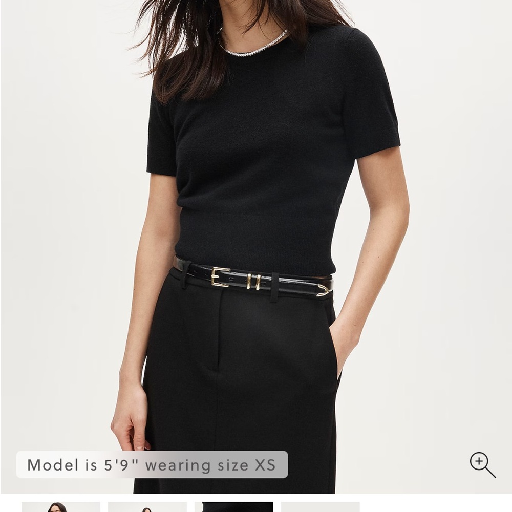 J.Crew Women’s Cashmere Shrunken T-Shirt Sweater Black Small